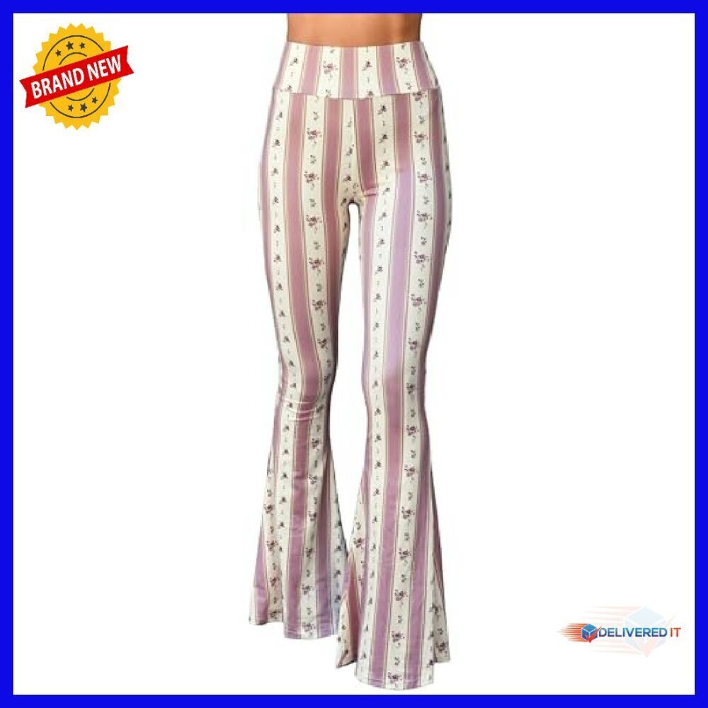 High Waist Bell Bottom Yoga Pants Stretch Lounge Flare - Picture 3 of 7